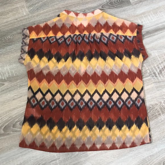 Quiksilver Boho Blouse Women's Size S Print Beach Surf Summer - Picture 2 of 3